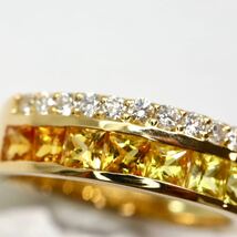 ソーティング付き!!豪華!!《K18 天然ダイヤモンド/天然サファイアリング》M 12号 5.7g sapphire diamond jewelry ring ジュエリー ED8/ED8_画像6