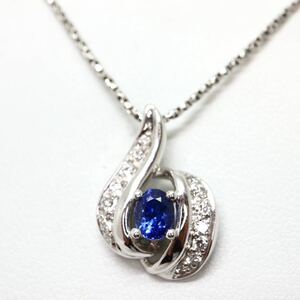 POLA jewelry(ポーラジュエリー)豪華!!《Pt900天然サファイア/天然ダイヤモンドネックレス》M ◎10.0g 約43.5cm sapphire necklace EE5/EF0