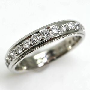NINA RICCCI（ニナリッチ)/SEIKO jewelry(セイコー)《Pt900 天然ダイヤモンドフルエタニティリング》M 約5.8g 約15号 ring 指輪 EC5/ED6
