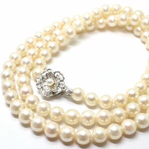 《アコヤ本真珠ロングネックレス》A 約6.5-7.0mm珠 46.2g 約68cm pearl necklace ジュエリー jewelry DB0/DB0