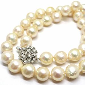 大珠!!《アコヤ本真珠ネックレス》A 約9.0-9.5mm珠 45.1g 約39cm pearl necklace ジュエリー jewelry DC0/EA0