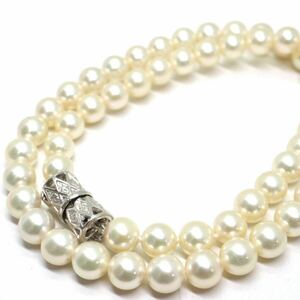 《アコヤ本真珠ネックレス》A 約7.0-7.5mm珠 34.9g 約42.5cm pearl necklace ジュエリー jewelry DH0/EA2