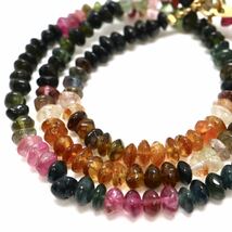 《K18 天然マルチカラートルマリンネックレス》A ◎約11.2g 約38.5cm tourmaline necklace ジュエリー jewelry DE0/DH0_画像1