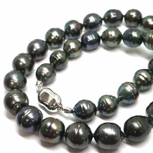 《南洋黒蝶真珠ネックレス》A 約10.0-13.0mm珠 約83.3g 約45cm pearl necklace ジュエリー jewelry DE0/EA5