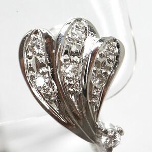《K14WG 天然ダイヤモンド/アコヤ本真珠イヤリング》A 約3.4g 約7.4-7.6mm珠 0.05ct パール pearl ジュエリー earring jewelry EA5/EA6の画像4