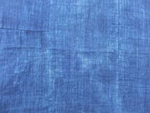 糸味面白い手織り青系中厚藍木綿古布・4幅繋ぎ・186×132㌢・重430g・襤褸・リメイク素材_画像5