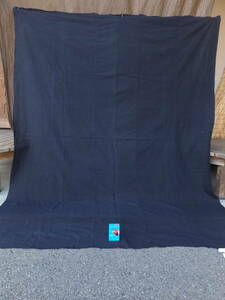 黒みがかった中厚藍木綿古布・5幅繋ぎ・208×166㌢・重570g・リメイク素材