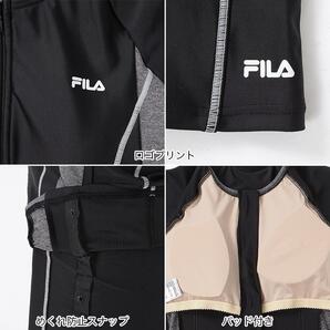 13号 LLサイズ 新品 FILA セパレーツ フィットネス水着 グレー×黒 めくれ防止 レディース 半袖 フルジップ タンキニ水着 送料無料の画像2