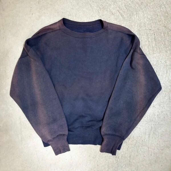 ナス紺 ビンスエ ヴィンテージ 鬼フェード サンフェード ネイビー vintage sweat 50s 60s