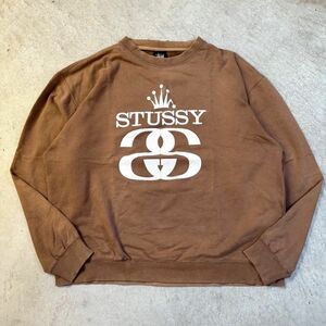 stussy ブラウン フェード 茶色 スウェット sweat 00s Y2K サンフェード　L