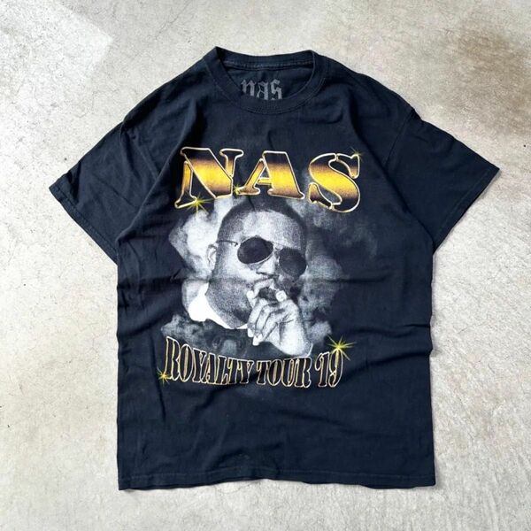 NAS hip hop Tシャツ ヒップホップ Nas × Rap Tees × Tour Tee Nas Royalty Tour 2019 ナズ　M