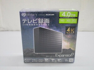 H0325-11Y/ 未開封 ELECOM エレコム 外付けハードディスク Expansion 4.0TB SGD-MY040UBKブラック 4K録画対応