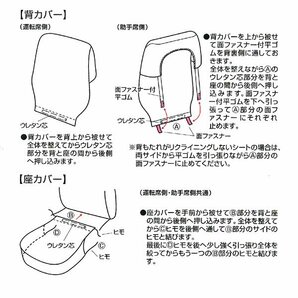 軽トラック用 ホンダ ACTY アクティトラック HA6 HA7 HA8 HA9 等 軽トラ 汎用 防水シートカバー 運転席 助手席 2枚セット ブラック 黒の画像5