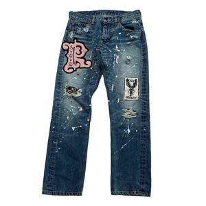 Rare 00s Japanese Label Y2K design grunge denim pants 14th addiction TORNADO MART share spirit ifsixwasnine goa lgb kmrii archive