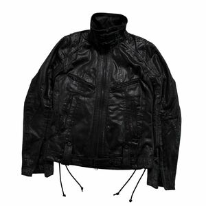 Rare Japanese Label leather jacket Y2K 14th addiction share spirit ifsixwasnine kmrii lgb goa gunda obelisk TORNADO MART roen roar