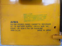 AIWA アイワ◇ CassetteBoy ラジオカセットレコーダー HS-J2 カセットボーイ イエロー ジャンク_画像5