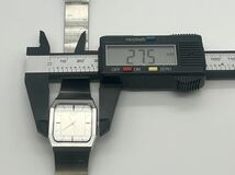 C2KG6 稼動品 SEIKO セイコー QZ 7431-5120 スクエア シルバー文字盤 メンズ腕時計 _画像7