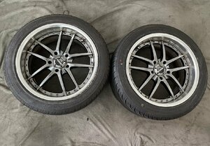 【1000円売り切り】PIAA ROZZA MOTOR SPORTS 17x9JJ+38 PCD114.3 NANKANG ULTRA SPORT NS-II 255/40R17 2本　K