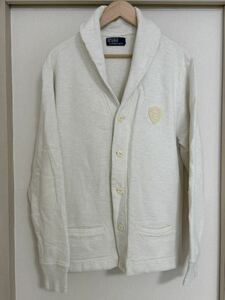 Polo by Ralph Lauren スウェット カーディガン ラルフローレン ショールカラー コットン L ホワイト