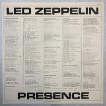 【LP】レッド・ツェッペリン / プレゼンス PRESENCE /「アキレス最後の戦い」LED ZEPPELIN 帯 OBI 内袋 解説・歌詞付 SWANSONG P-10160N▲_画像8