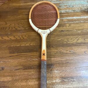 硬式テニスラケット 木製　カワサキ　レディメリット　　　　レトロ　アンティーク　インテリア