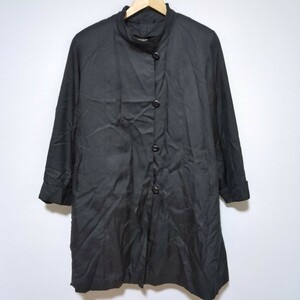 H7099AL ロングコート シルクコート サイドXL位 絹100% 毛皮ライナー ファー ブラック 黒 レディース 韓国製 お洒落コート 大きいサイズ