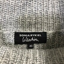 H7157dE SONIA RYKIEL Collection ソニアリキエルコレクション 長袖セーター ウール グレー レディース サイズ40 (L位) ニット バイカラー_画像7