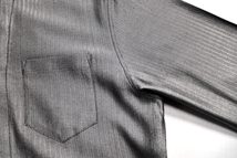 ANGELO アンジェロ ウール/シルク混紡 長袖 シャツ サイズL シルバー 古着 メンズ トップス_画像5