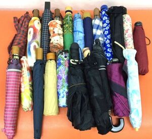 中古品 雨具 折り畳み傘 22本まとめ売り 雨傘 日傘 男女兼用 男性用 女性用 晴雨兼用 UVカット 折りたたみ傘 大量 ジャンク品 管50877762