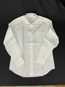 SALE セール 60%OFF 新品 未使用品 日本製 メンズ 長袖 白 ストライプ ワイシャツ Mサイズ 綿100% カジュアル シャツ D-700 128-2