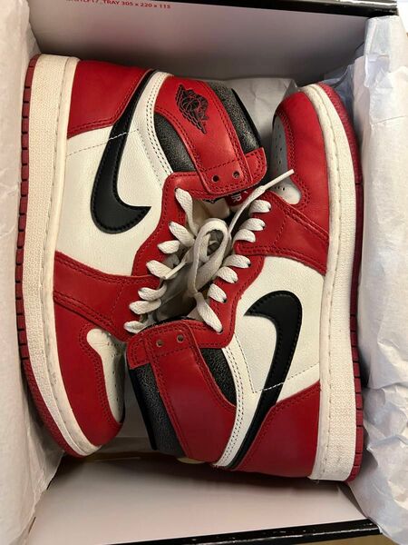 (値下げ歓迎)Chicagos jordan1シカゴ　ナイキ　エアジョーダンワンシカゴ　ロストアンドファウンド　25cm 箱あり