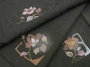 平和屋野田店■訪問着　総刺繍　色紙花文　蛍暈し　金糸　逸品　n-hj6497