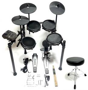 ☆送料無料 極美品 Alesis アレシス 電子ドラム DM7X Nitro Mesh Kit ニトロメッシュ キット メッシュヘッド スティック スローン付き A