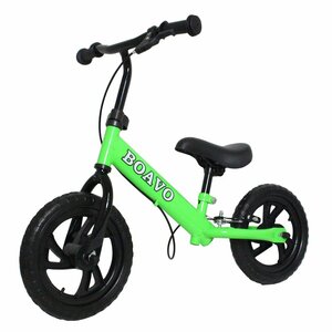 [Новая мгновенная доставка] Популярная ♪ Мотоцикл Strider без педали без панк -шин легкий рамный велосипед 12 дюймов зеленый зеленый цвет