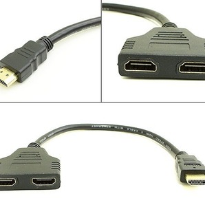 HDMI 2分配器 スプリッター 1080p 1入力 2出力 映像分配器 画面共有 同時出力 パソコン テレビ TV HDMI19ピン（オス) HDMI19ピン(メス)×2の画像3