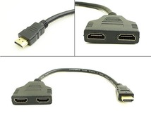 HDMI 2分配器 スプリッター 1080p 1入力 2出力 映像分配器 画面共有 同時出力 パソコン テレビ TV HDMI19ピン（オス) HDMI19ピン(メス)×2_画像3