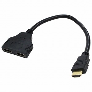 HDMI 2分配器 スプリッター 1080p 1入力 2出力 映像分配器 画面共有 同時出力 パソコン テレビ TV HDMI19ピン（オス) HDMI19ピン(メス)×2の画像1
