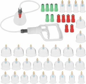 【限界値下げ】カッピング 吸い玉 32個セット 手動ポンプ付 血行