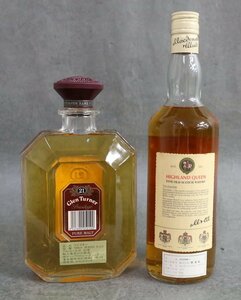 1円～【古酒未開栓】スコッチウイスキー HIGHLAND QUEEN 特級 760ml GLEN TURNER 21年 700ml 2本セット