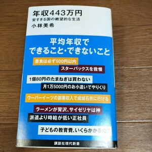 ★送料無料 即決♪ D　年収４４３万円　安すぎる国の絶望的な生活 （講談社現代新書　２６８４） 小林美希／著　vv④