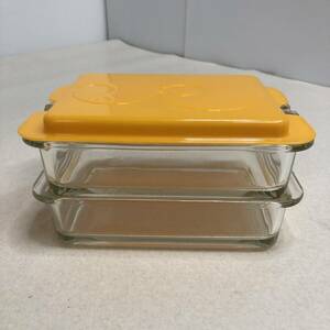 [PYREX Pyrex cover attaching 2 step heat-resisting glass IWAKI preservation container Showa Retro rare ]