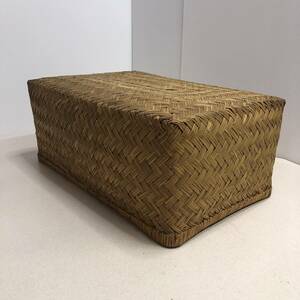 [... bamboo line .. line . storage box costume box case miscellaneous goods basket .. interior retro antique ①]