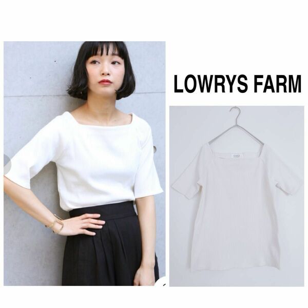 LOWRYS FARM 使えるリブスクエアカットソー 美品