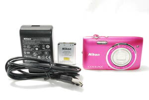 【☆極上美品☆】Nikon デジタルカメラ COOLPIX S3500 光学7倍ズーム 有効画素数 2005万画素 ストロベリーピンク S3500PK y1114