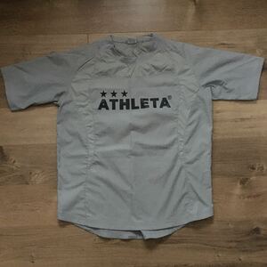 ATHLETA 半袖ピステ　シャツ Ｏサイズ 美品　　サッカー フットサル アスレタ 薄グレー