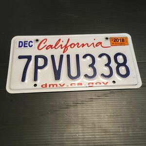 USA 米国 カリフォルニア ナンバープレート Carifornia License Plate 7PVU338