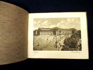 ◇C3878 書籍「LEIPZIG 銅版画風 風景写真 10枚」ライプツィヒ ドイツ アルバム アンティーク ビンテージ 印刷物 建築物 インテリア