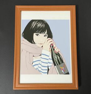 【江口寿史】額装品『リアルワインガイド』56号 / B5サイズ 額入り イラスト ポスターライクデザイン