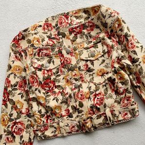 3点送料無料☆A.O アツキオオニシ vintage ビンテージ ローズプリント 薔薇柄 セットアップ トップス スカートの画像4