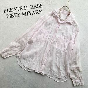 3点送料無料☆PLEATS PLEASE ISSEY MIYAKE　プリーツプリーズ　イッセイミヤケ　軽やか　透け感　ブラウス　３